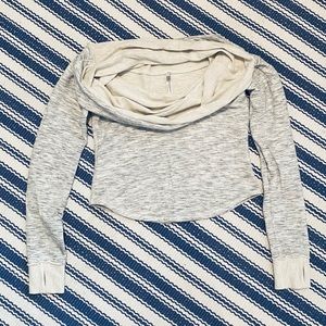 Free People Cropped Cowl Neck Sweatshirt